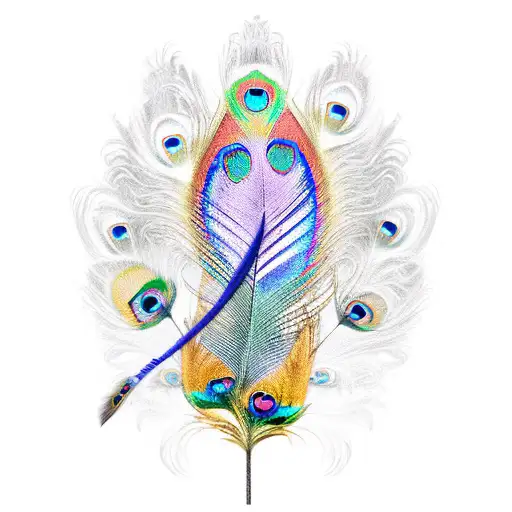Design Featuring A Peacock Feather With Music Symbols