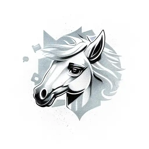 A Horse Made Up Of Gaming Symbols And Icons