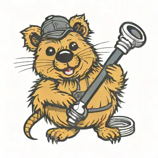 Goth Quokka With Bong