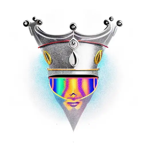 Musical Notes Forming A Crown On Top Of A Warrior's Helmet