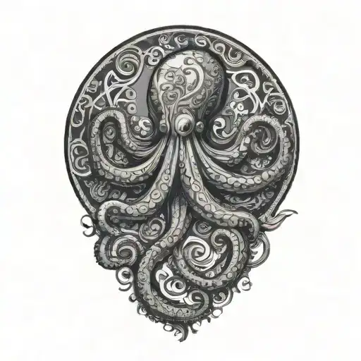 Goth Octopus With Henna Design