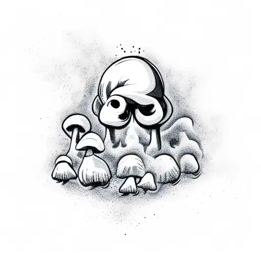 Mushroom Cloud With Skull Smoke