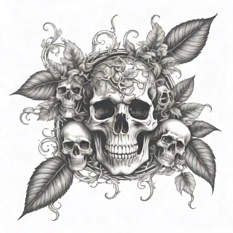 Poisonous Plants Intertwined With Vines And Skulls In A Rainforest Setting