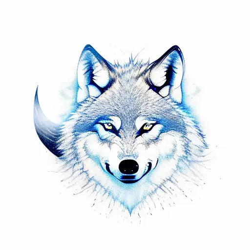 A New-school Design Of A Wolf Patronus Casting A Spell From Harry Potter