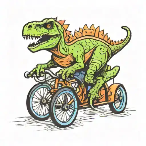 Dinosaur Riding A Tricycle