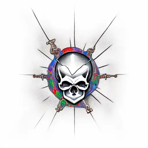 Three Crucifixes On A Hill That Looks Like A Skull