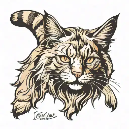 Beige Maine Coon Cat