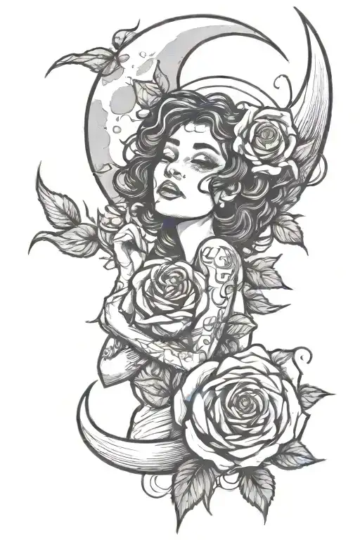 The Moon And Rose Intertwined