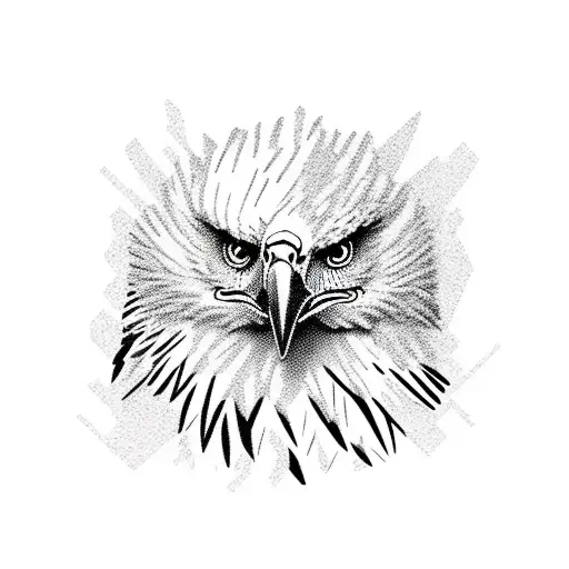 Buildings And Eagle Above