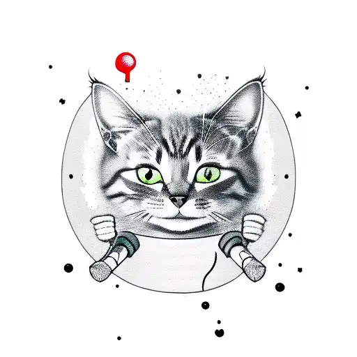 A Mischievous Cat Wielding A Knife In A Cute And Playful Manner