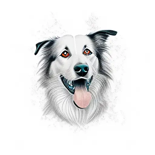 Dog Looking Like A Border Collie With All Face White And The Ears Black