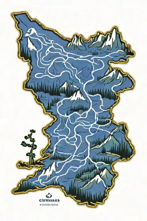 A Stylized Map Of Colorado With Hiking Trails Winding Through The Mountains