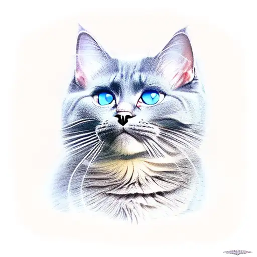 Gray Cat With Blue Eyes