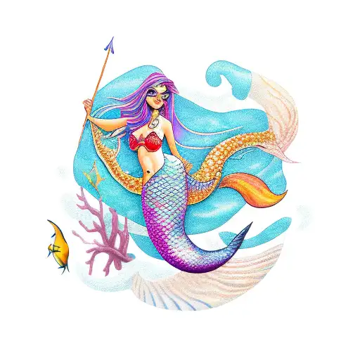 Mermaid Representing Zodiac Cancer