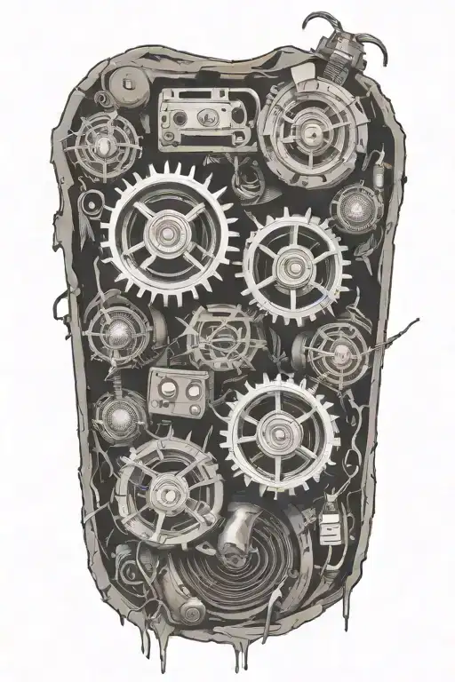 Torn Flesh With Speakers And Amps Inside