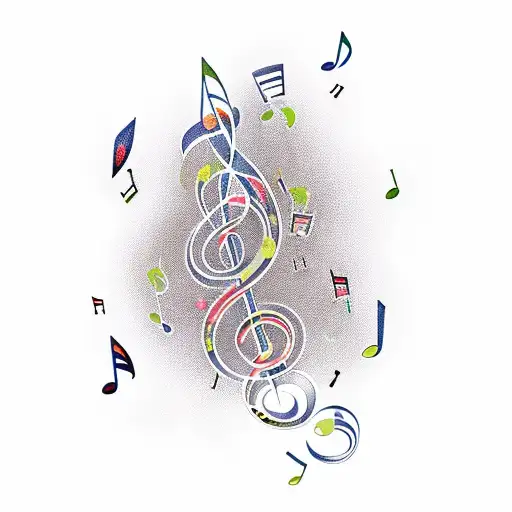 A Music Staff With Notes Transforming Into A Delicate Floral Vine