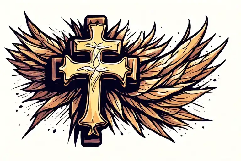 Christian Cross Tattoo Minimal