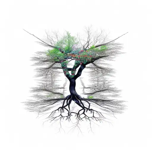 Tree With Roots For Which Shows The Near To Nature