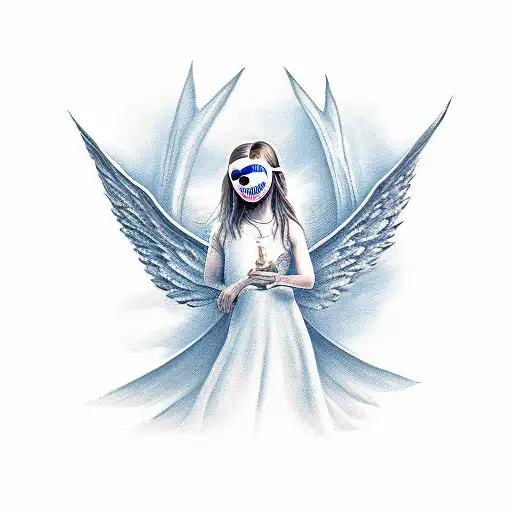 Angel With Bat Wings And No Face