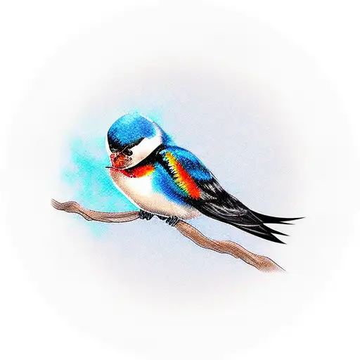 Swallow Bird On Circle