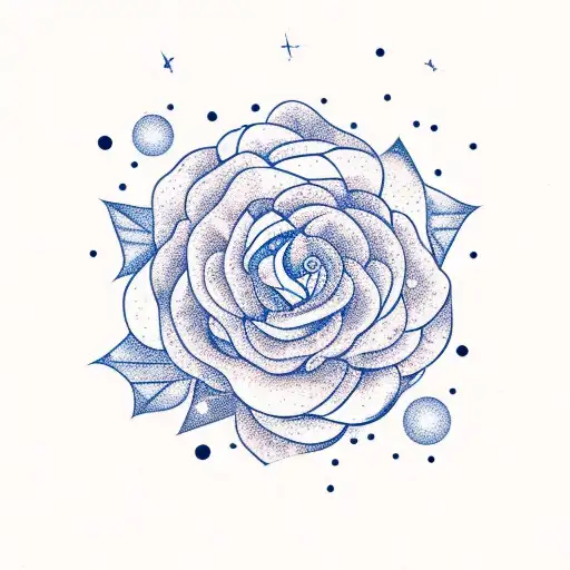 Navy Blue Gemini Constellation Surrounded By Roses