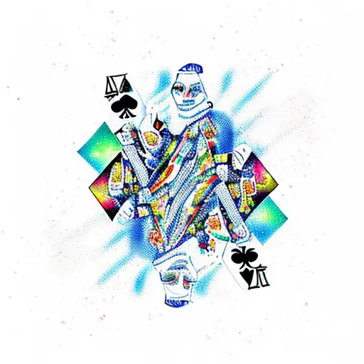 A New-school Design Of A Playing Card Deck Exploding Into Colorful Sparks