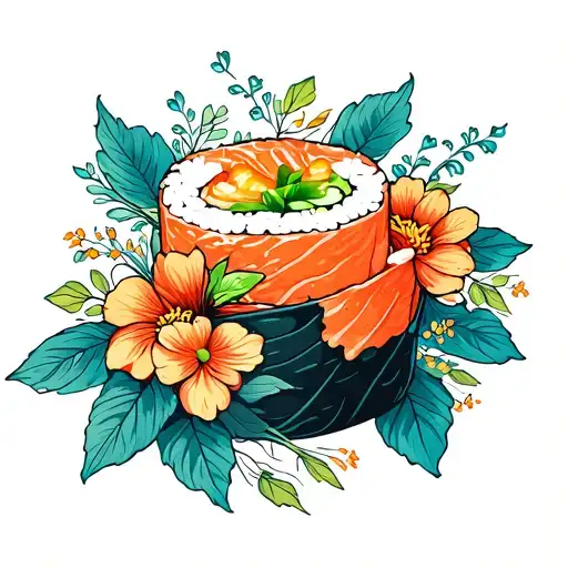 Sushi Wrapped In Flowers
