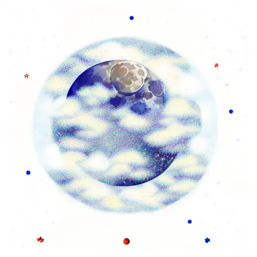 All Moon Phases Going Vertical With Clouds And Stars