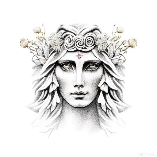 Goddess Circe With Lion Flowers