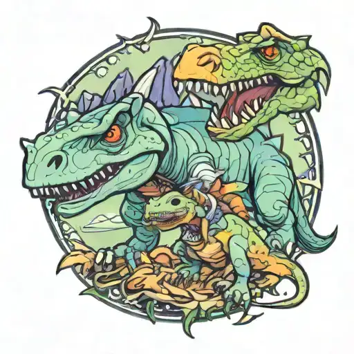 Dinosaur Father And Son