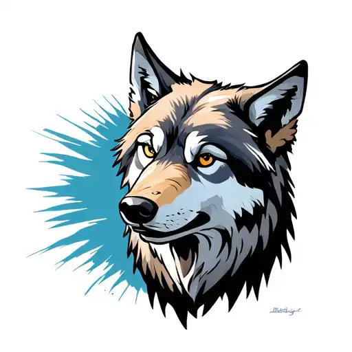 Lonely Ancient Wolf Apocaliptic Time Pressed By Time