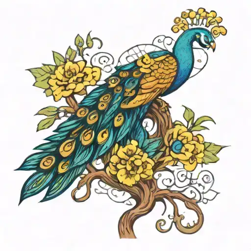 Peacock Tree Intertwined