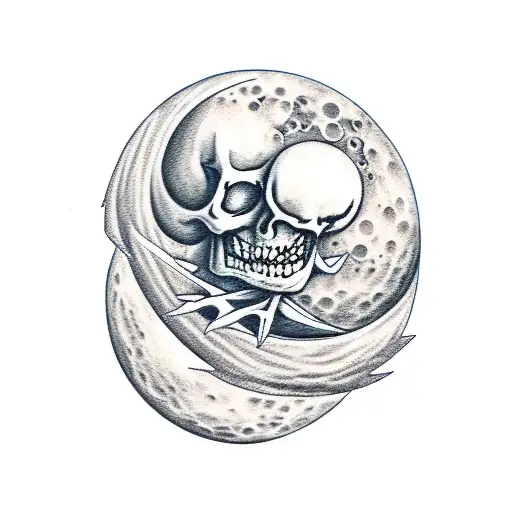 Moon With Skeleton