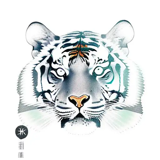 Old School Tiger Body With Plants