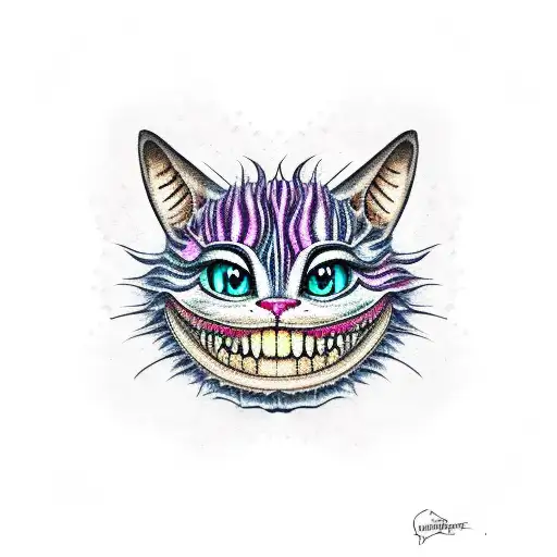Cheshire Cat With Mushrooms
