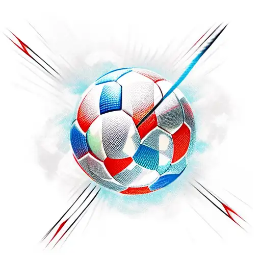 A Fierce Dragon Playing Badminton With A Soccer Ball