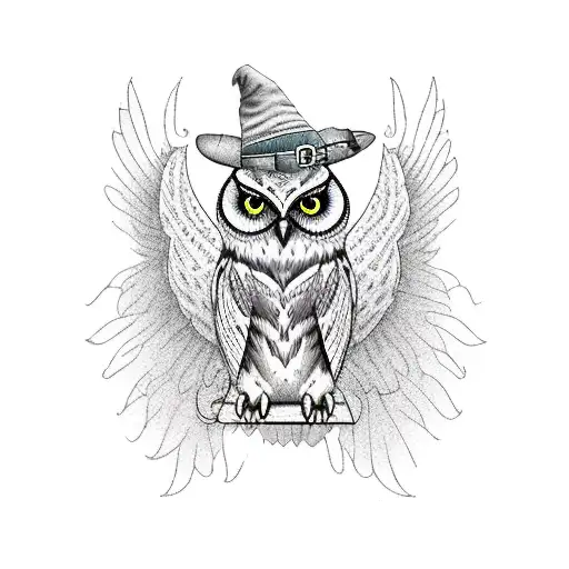 Owl Witch Stretched Wings