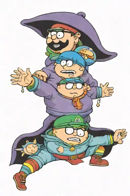 Sleeve Of Eric Cartman In All Of His Different Costumes