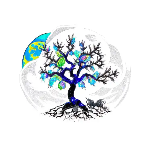 Tree With Scorpio And Moon