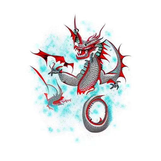 Red And Black Dragon Trash Polka