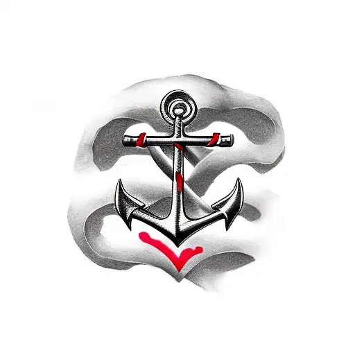 A Simple Tattoo Of An Anchor And A Heart And A Band Around It That Says Valmir