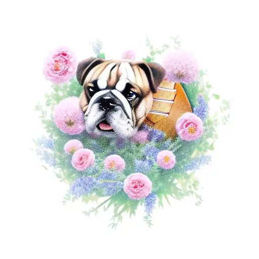 Realistic Depiction Of A Football Merging With A Bouquet Of Georgia Bulldogs-themed Flowers