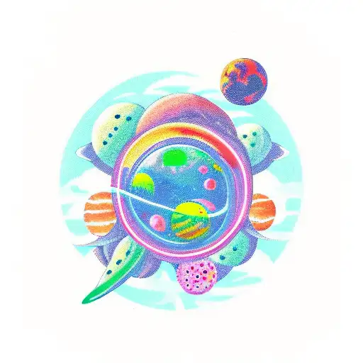 Dinosaur Space Planets Colour