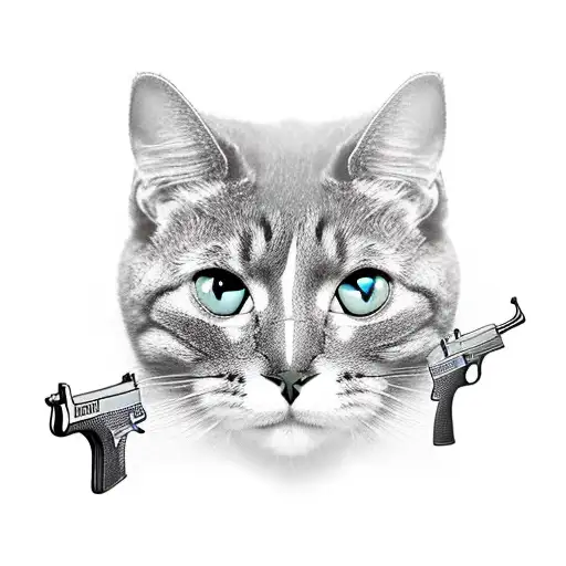 Mobster Cat Holding Gun