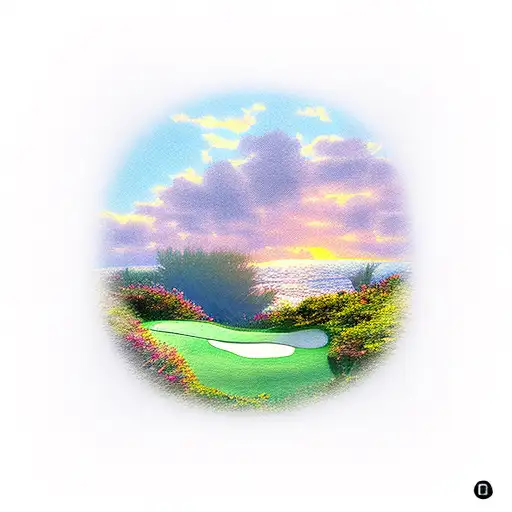 Golf Course At Sunset Ocean Overlook