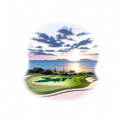 Golf Course At Sunset Ocean Overlook