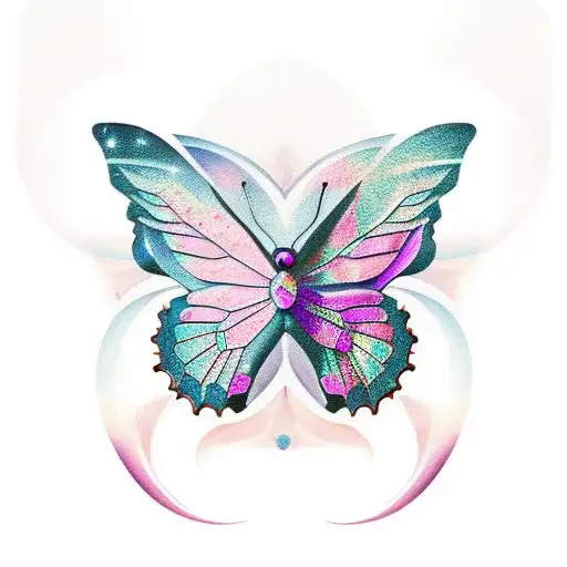 Rose Butterfly Crescent Moon