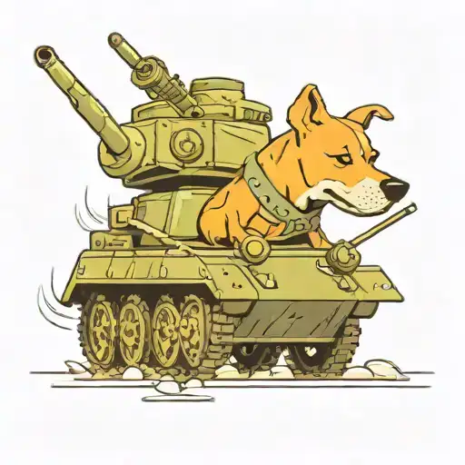 Dog Driving Tank World War