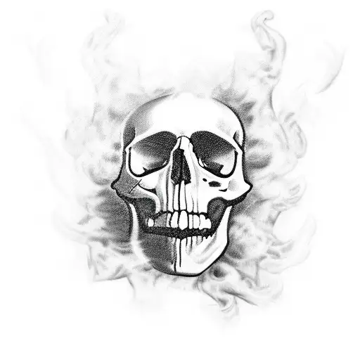 Black And White Skulls Smoke