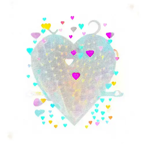 A Heart-shaped Guitar With The 1975 Rectangle Logo Integrated Into The Body